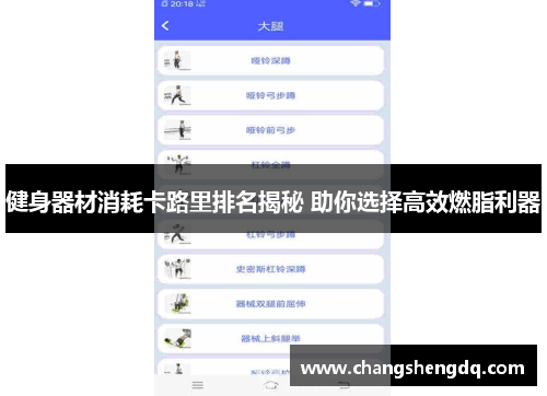 健身器材消耗卡路里排名揭秘 助你选择高效燃脂利器