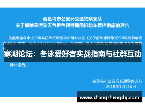 寒潮论坛：冬泳爱好者实战指南与社群互动