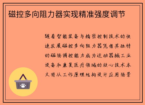 磁控多向阻力器实现精准强度调节