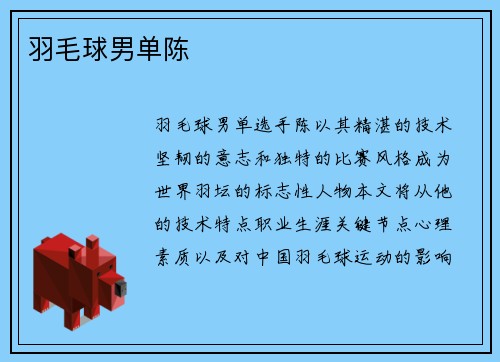 羽毛球男单陈